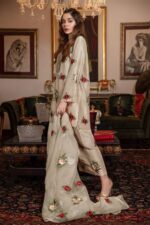 Silk 3PC Embroidered With Organza Embroidered Dupatta-28 - Image 2