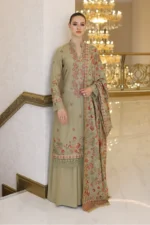 Dhanak 3PC Embroidered With Dhanak Shawl Embroidered- 56 - Image 4