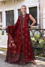 Dhanak 3PC Embroidered With Full Embroidered Shawl-74