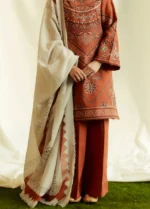 3PC Dhanak Embroidered Shirt With Digital Printed Shawl-163 - Image 6