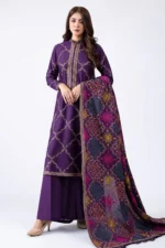 3PC DHANAK EMBROIDERED WITH DHANAK EMBROIDERED SHAWL -  49 - Image 2