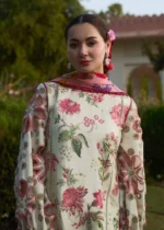 Luxury Dhanak 3PC Embroidered With Digital Printed Wool Shawl-165 - Image 5