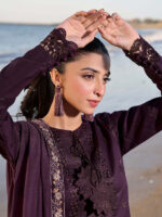 Female Studio Dhanak 3PC Embroidered With Dhanak Embroidered Dupatta- 85 - Image 3